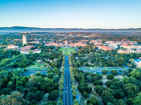 Drone view of Stanford Universityのeditorial素材