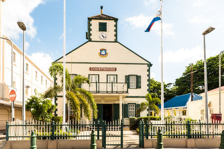 Methodist Church on Main Street of Philipsburg in Sin Maartenのeditorial素材