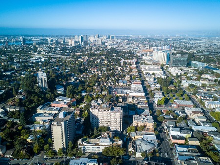 Aerial view of downtown Oaklandの写真素材