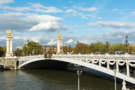 Fmous landmark in Paris Pont Alexandre IIIの写真素材