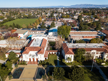 Aerial photo of Campbell in Californiaの写真素材