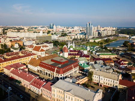 Aerial photo of Minsk Belarusの写真素材