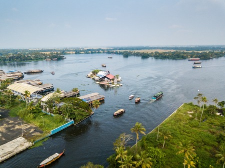 Aerial photo of Alappuzha Indiaの写真素材