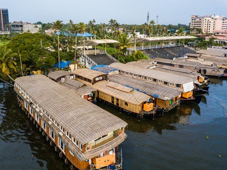 Aerial photo of Alappuzha Indiaのeditorial素材