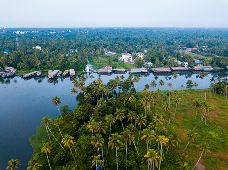 Aerial photo of Alappuzha Indiaの写真素材