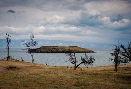 Scenic view of the shores of Lake Baikalの写真素材