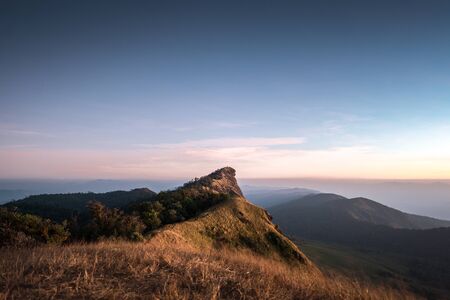 Top of mount Monjong in the evening, Chiang Mai, Thailandの写真素材