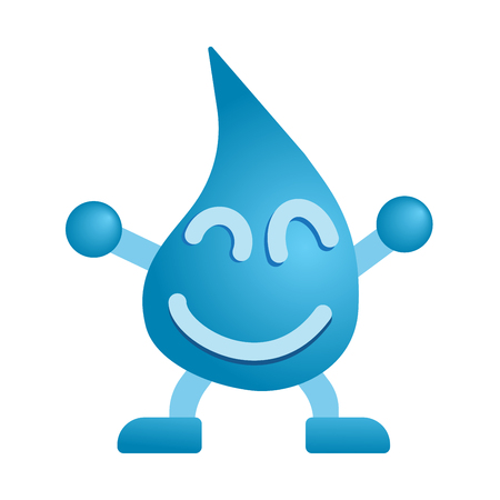 Happy water mascot vectorのイラスト素材