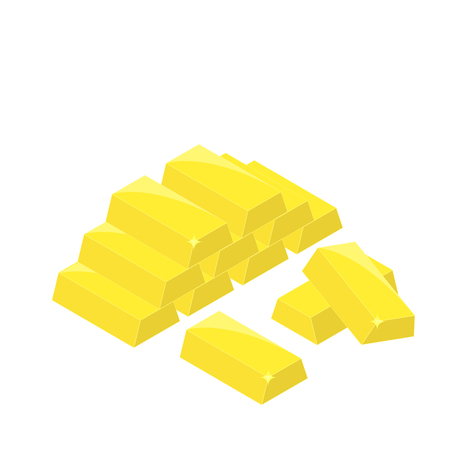 Gold isometric simple vector isolatedのイラスト素材