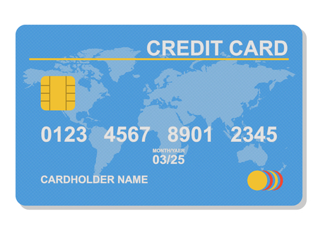 Blue credit card vector illustrationのイラスト素材