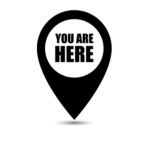 You are here icon. Map pointer icons. Marker location icon with you are here. Map pin icon with you are hereのイラスト素材
