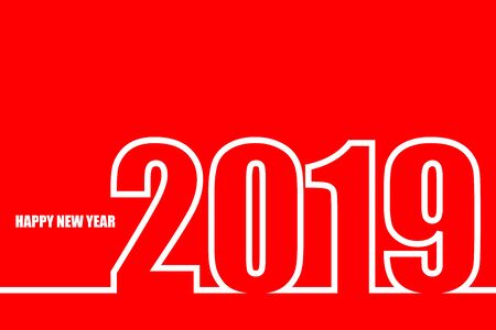 2019 Happy New Year greeting card. 2019 New Year celebration background. 2019 Happy New Year or Christmas Background creative greeting card design. Vector illustrationのイラスト素材