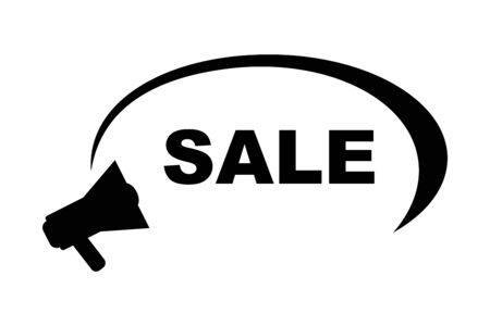 Sale advertising sign with megaphone. Megaphone with text Sale. Business concept. Vector illustrationのイラスト素材