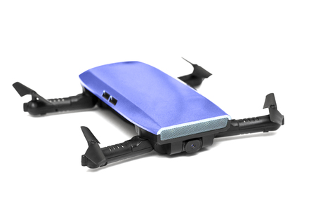 Mini drone isolated on white background. Drone quadcopter isolated on a white backgroundの写真素材