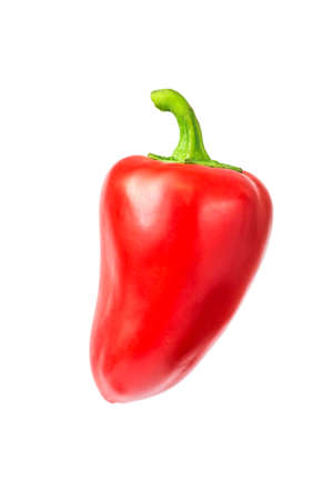 Red sweet pepper isolated on white backgroundの写真素材