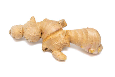 Ginger isolated on white background. Fresh ginger on white background, herb medical concept.