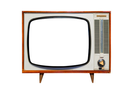 Vintage, retro old television isolated on white background. The old TVの写真素材