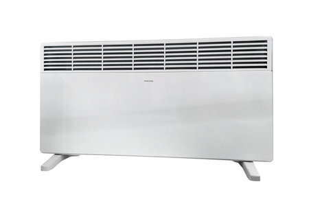 Radiator. Home electric heater convector isolated on white backgroundの写真素材