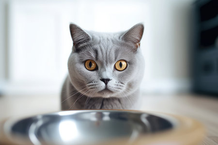 Portrait of a cute cat looking away. British shorthair cat. Generative AIの素材