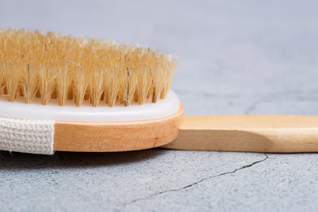 Massage wooden soft body brush with a natural nap.