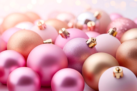 Christmas balls background. New Year backgroundの素材
