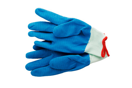 Pair of Blue Rubber-Coated Safety Gloves