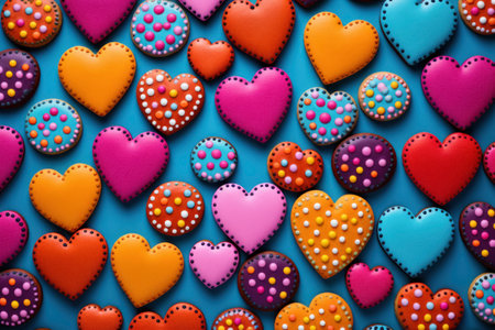 Colorful Hearts Cookie Mosaicの素材