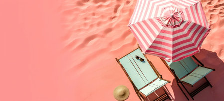Summer Relaxation Under Striped Pink Umbrellaの素材