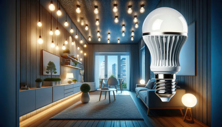 Creative Light Bulb Concept in Modern Interiorの素材