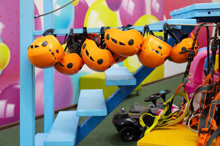 Climbing Gear for Kids at Indoor Playgroundの写真素材