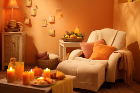 Welcome to a tranquil therapy haven. serene room for healing conversations with therapistの素材