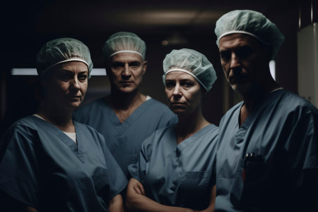 Dedicated Medical Team in Hospital Corridorの素材