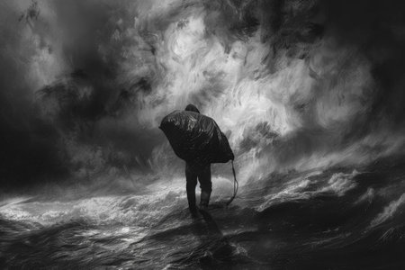 Monochrome Man Against Stormの素材