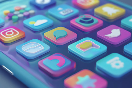 Vibrant Social Media Icons Displayの素材