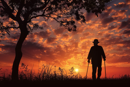 Silhouette of Resilience at Sunsetの素材