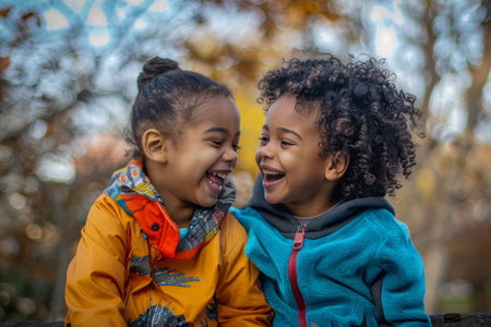 Joyful Children Laughing Outdoorsの素材