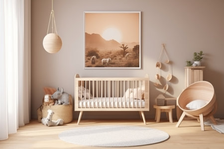 Modern Nursery with Abstract Artの素材