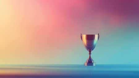 Minimalist trophy silhouette with a dramatic fiery background.の素材