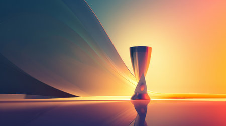 Minimalist trophy silhouette with a dramatic fiery background.の素材