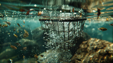 Underwater Bait Dispersion with Fish Gathering for Fishing Enthusiasts and Nature Loversの素材