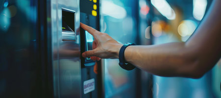 Contactless Payment with Wristband at Modern Gym Vending Machineの素材