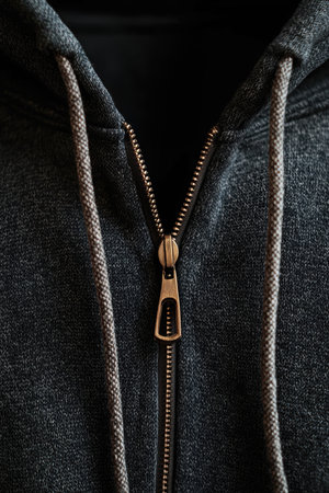 Premium Hoodie Zipper Detail and Drawstrings for Quality Fashion Displayの素材