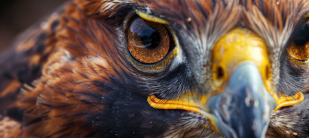 A striking close-up of a falcon's eyes, reflecting a stock market graph. the image embodies precision and strategic thinking, ideal for financial branding or investment-themed marketing, illustrating keen insight and sharp focus for business success.の素材