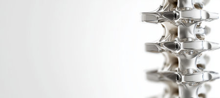 Polished Spinal Endoprosthesis on White Background for Medical Design and Print Materialsの素材