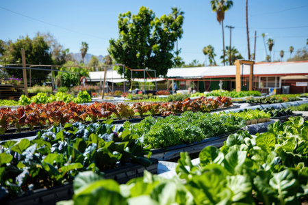 Urban Community Hydroponic Garden: Sustainable Farming in Compact City Spacesの素材