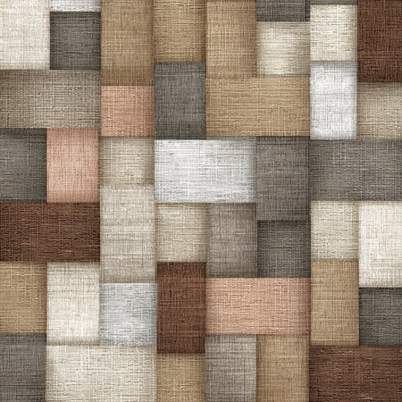 Abstract geometric pattern inspired by woven fabric textures, featuring warm neutral tones and a subtle textile grain effect. Ideal for backgrounds, textiles, and design projects.の素材