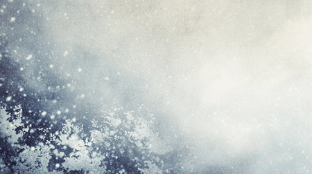 A serene poster background featuring a soft snowfall texture fading into a bone-white center. The image includes subtle bloom and film grain, creating an editorial-grade whitespace.の素材