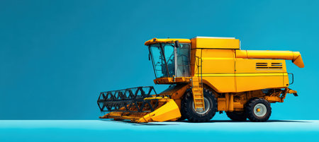 Combine Harvester on Gradient Blue Background for Product Catalogの素材