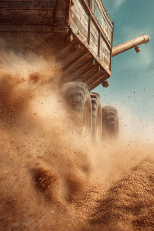 Dynamic Wheat Offloading from Combine into Moving Trailerの素材