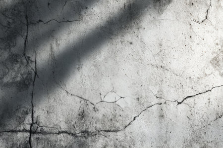 Photorealistic texture of an abstract concrete wall featuring slight cracks and shadows. Desaturated tones make it ideal for bold typography overlays and creative design projects.の素材